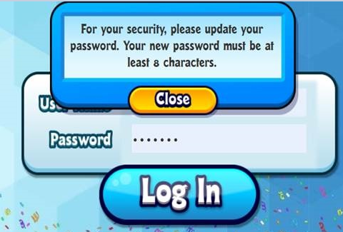 change webkinz password
